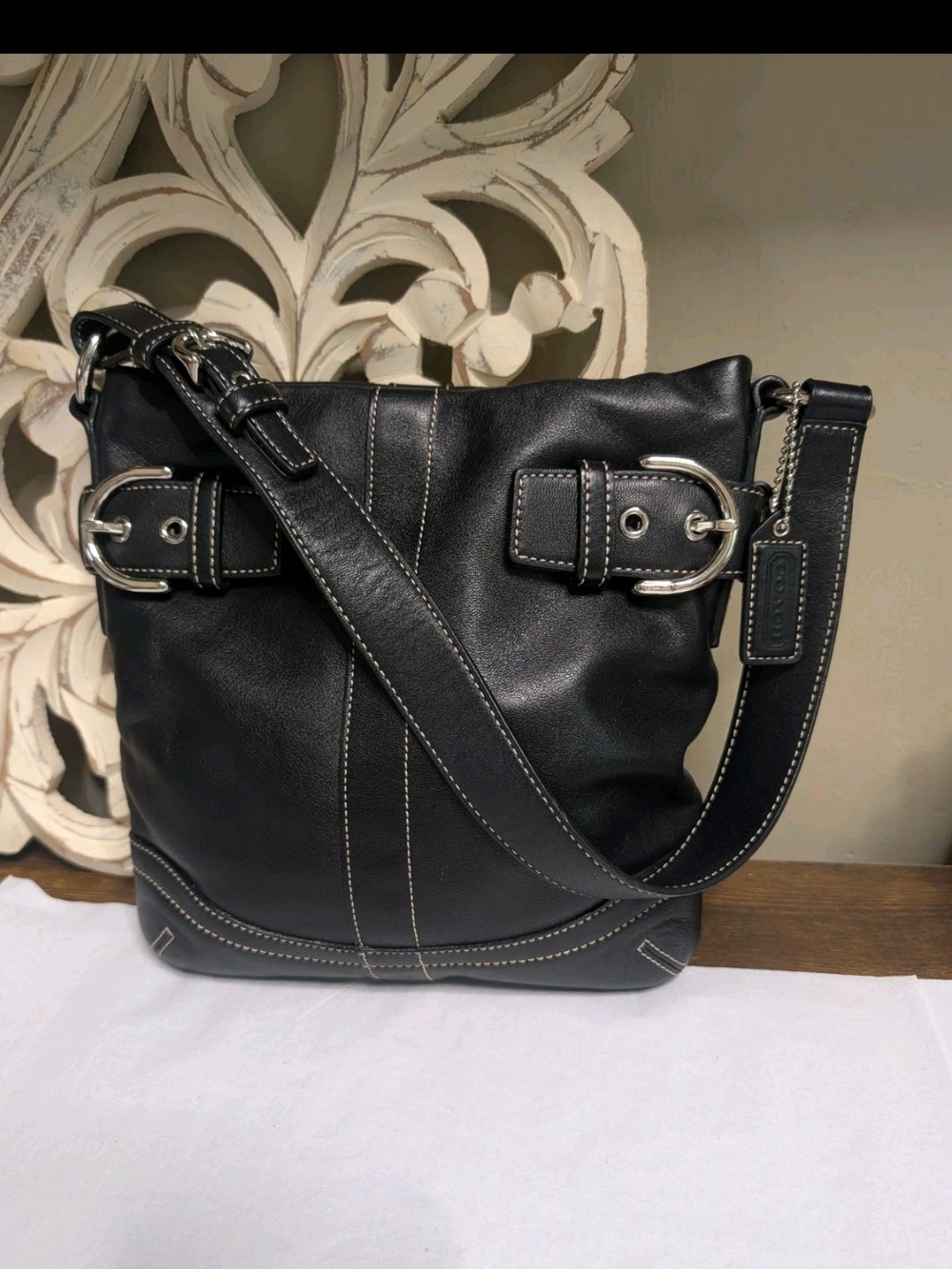 Coach 1453 Black Leather Soho Slim Duffle 